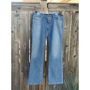 Vintage Le Jean De Marithe Francois Girbaud splatter paint boot cut denim jeans